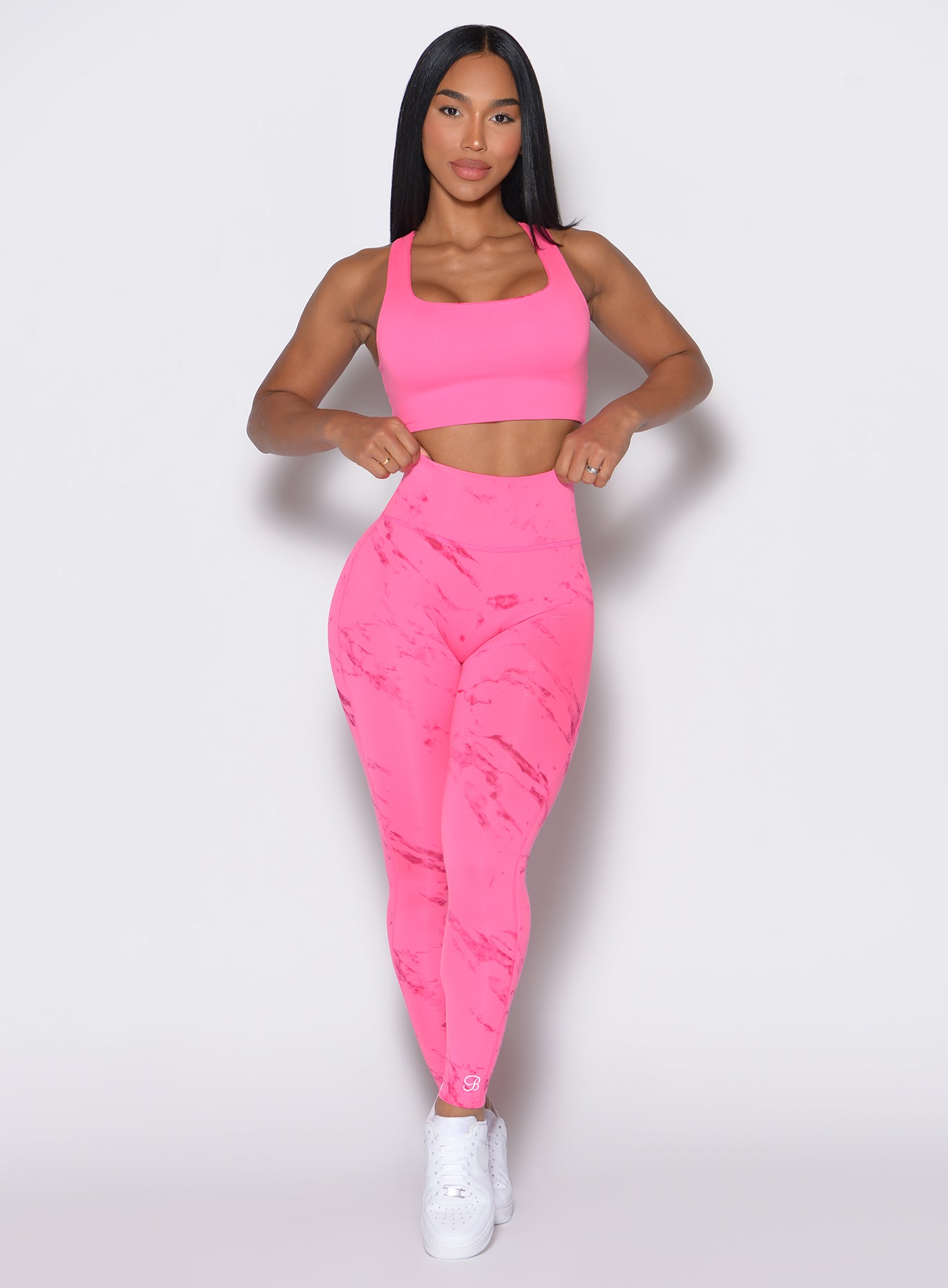 Bombshell deals sportswear curve coral leggings and sports bra set