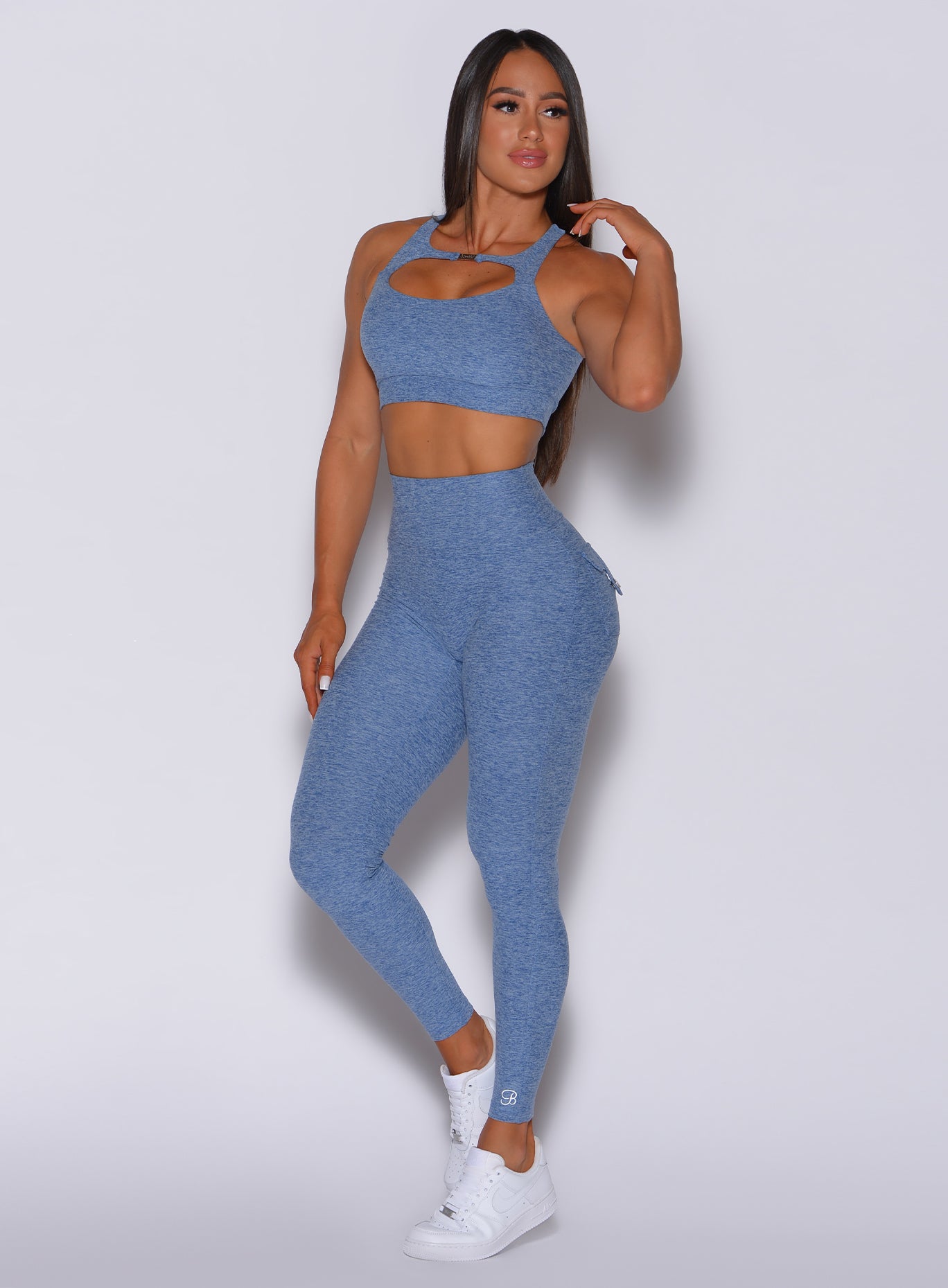 Pocket Pop Leggings Sky Blue Bombshell Sportswear