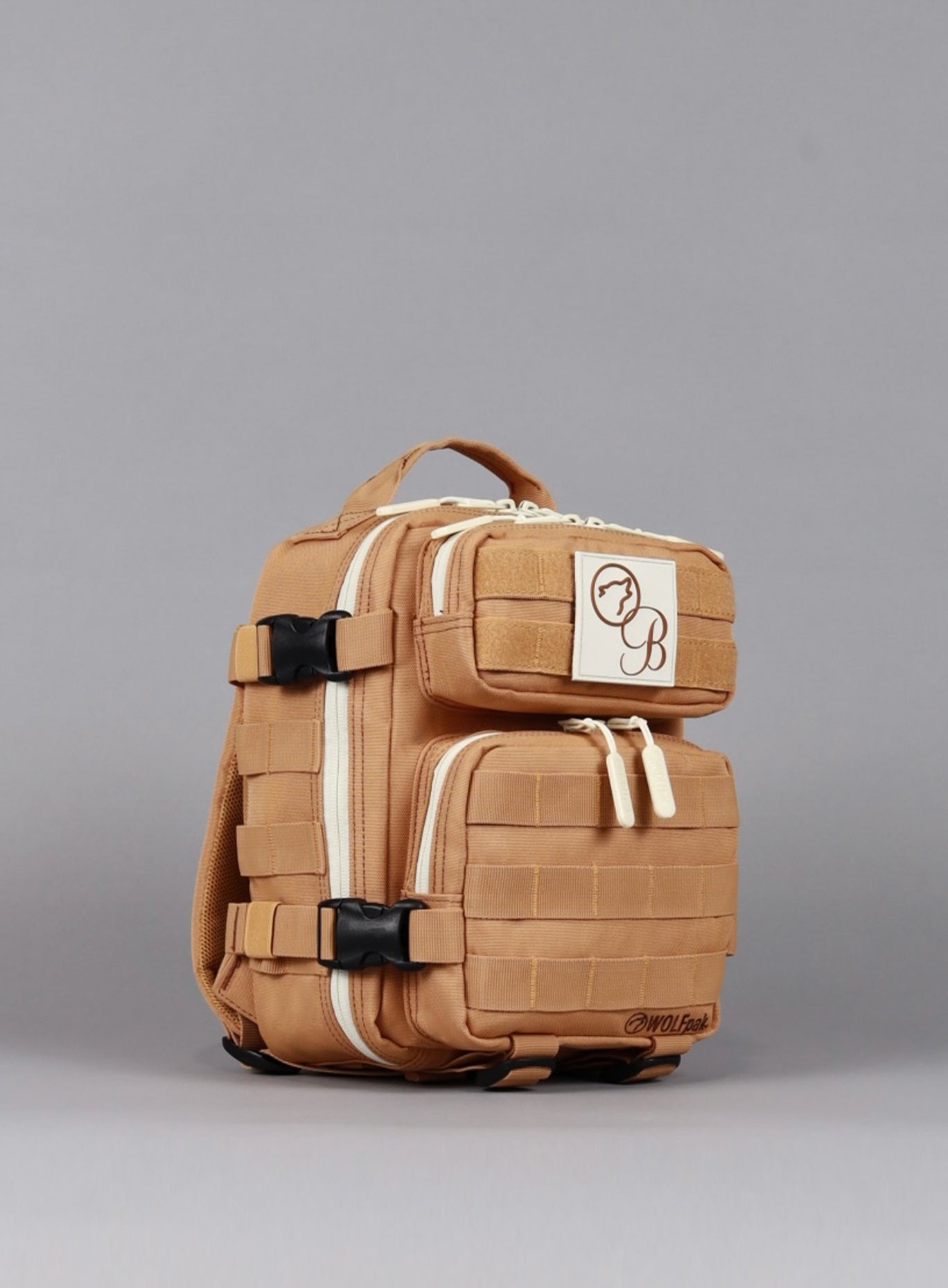 left side view of the 9L Backpack Mini Bombshell Sportswear in Caramel color