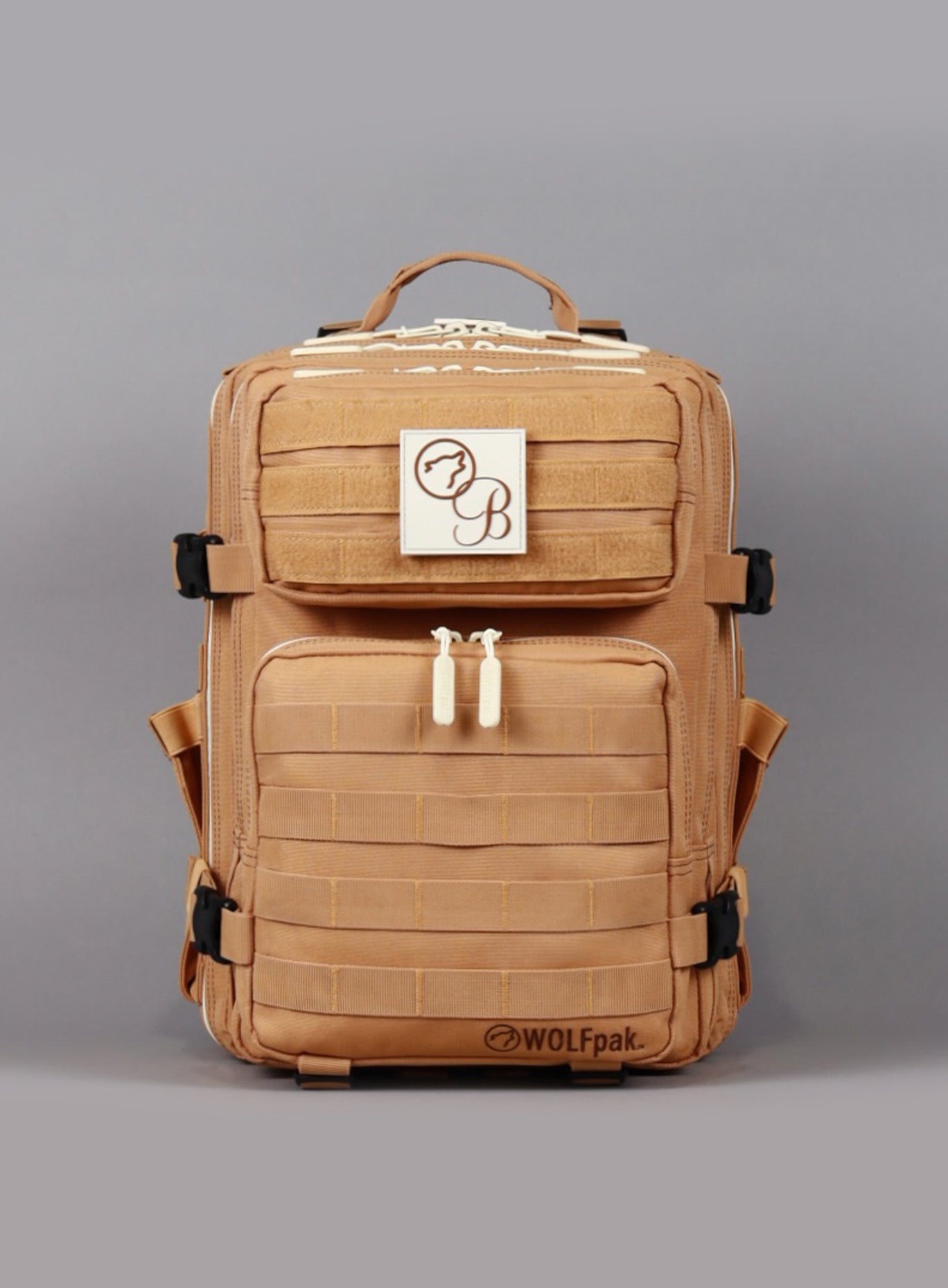 A front perspective of the  25L Backpack Bombshell Sportswear in Caramel color