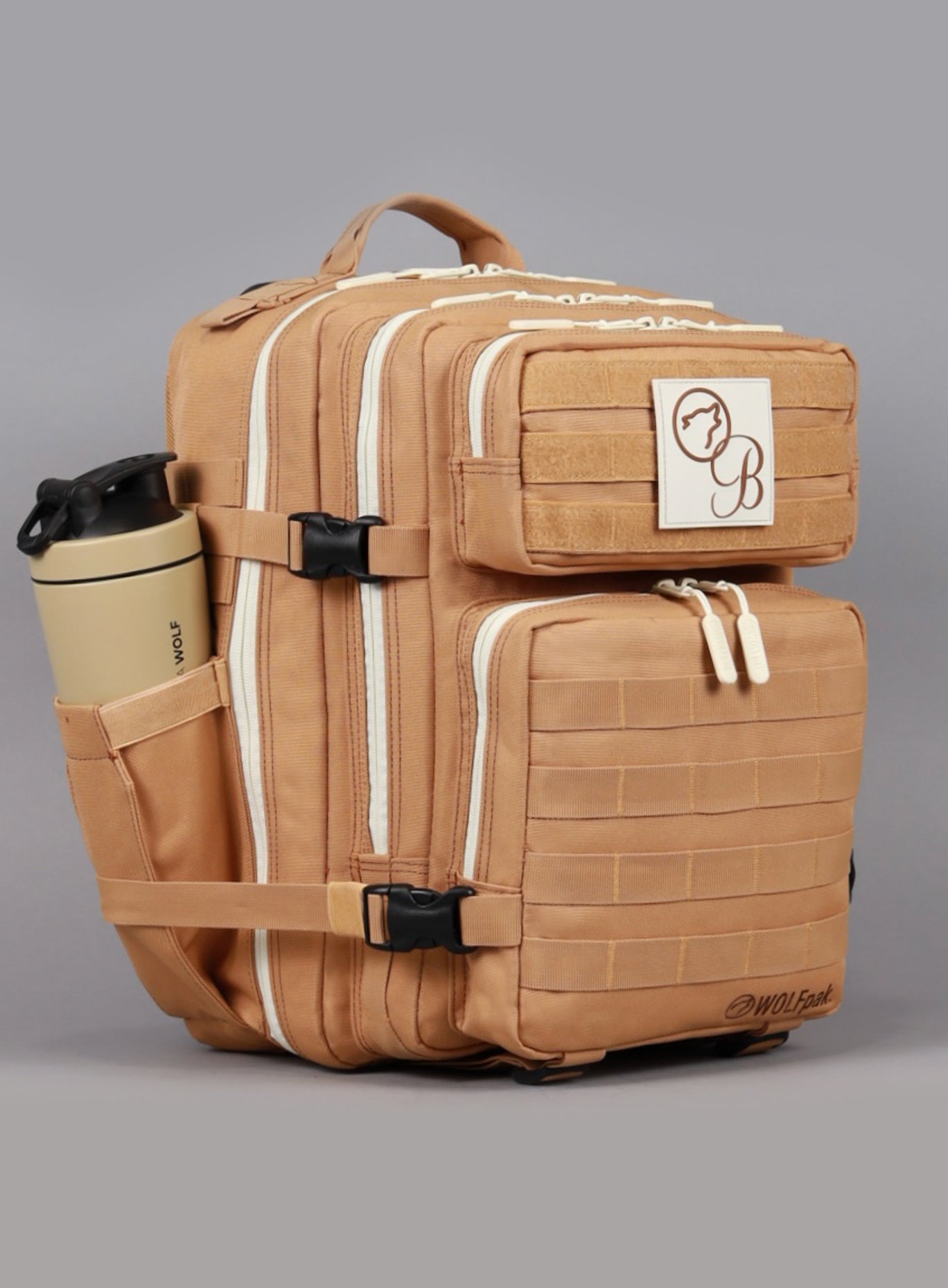 A lateral view of the 35L Bombshell Sportswear backpack in Caramel color