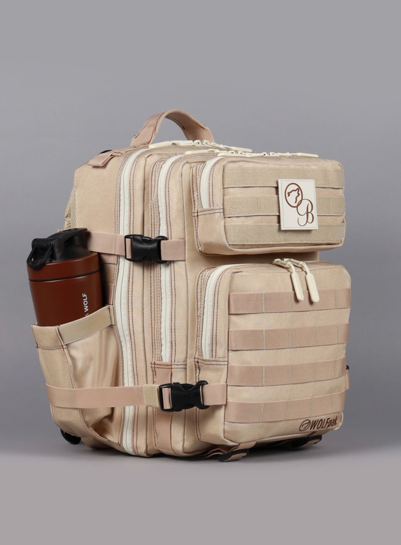 left side view of the  25L Backpack Bombshell Sportswear in Latte color
